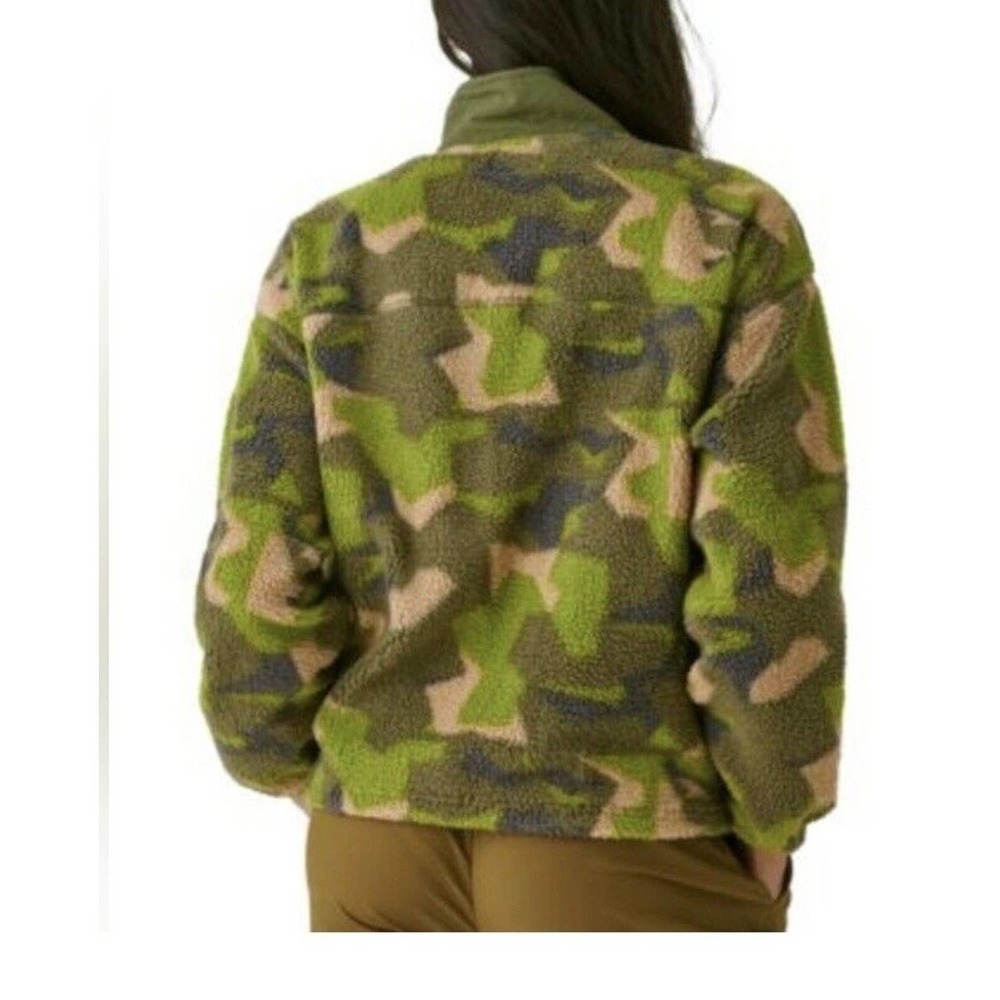 Bass Outdoor Women's Coastal Sherpa Zip-up Camo Jacket green Fleece Warm Small - Picture 3 of 4